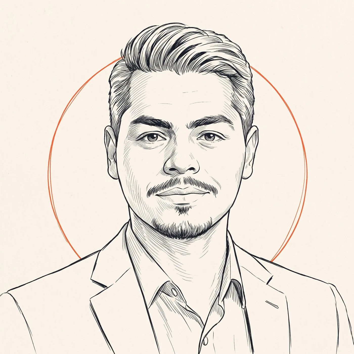 Ink portrait of Alaa Al-bdewi